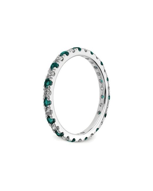 Lab Grown Gemstones White 14K 1.25 Ct. Tw. Lab-Grown Diamond & Lab-Grown Alexandrite Eternity Ring