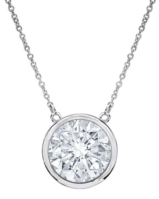 Diana M Metallic Fine Jewelry 14k 1.30 Ct. Tw. Diamond Solitaire Pendant Necklace