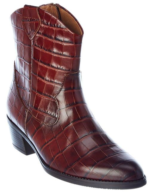 Gabor Croc-embossed Leather Boot in Purple | Lyst Canada