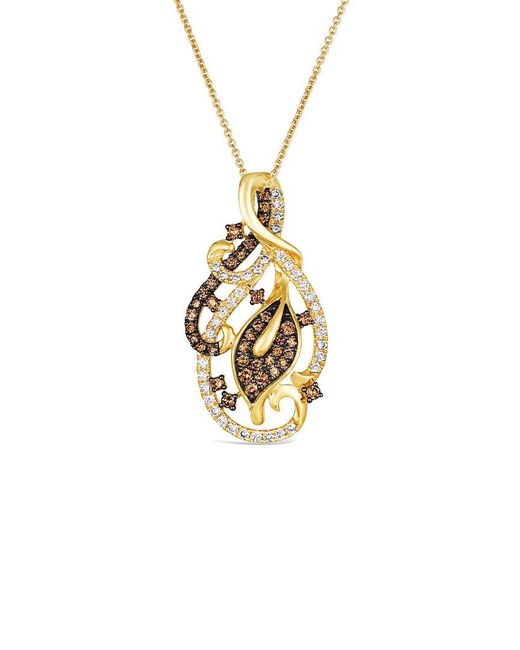 Le Vian Metallic Le Vian 14K 0.94 Ct. Tw. Diamond Drop Pendant Necklace