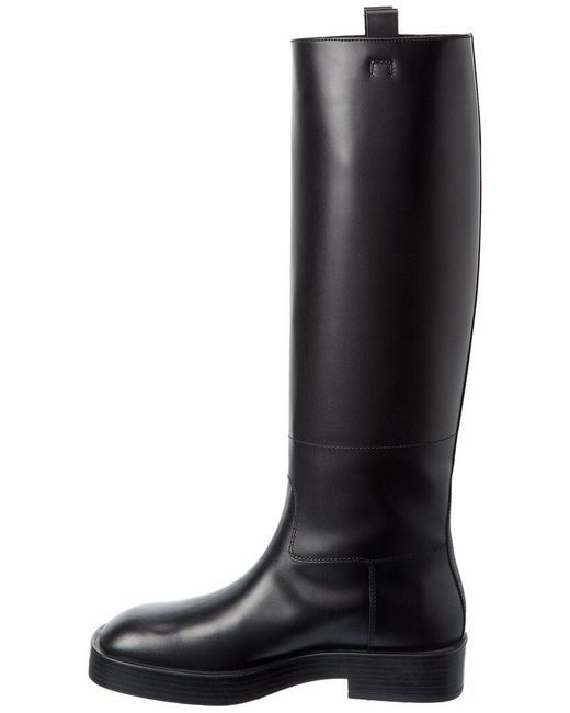 Tod's Black Gomma 75 Leather Knee-High Boot