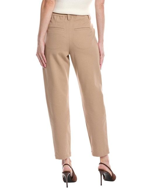 Brunello Cucinelli Natural Pleated Pant