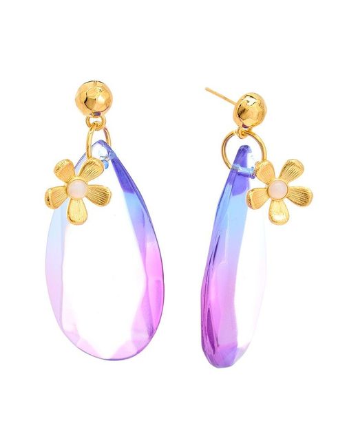 Oscar de la Renta Pink Flower Earrings