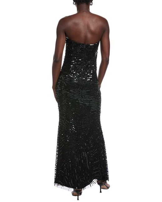 Aidan Mattox Black Embellished Gown