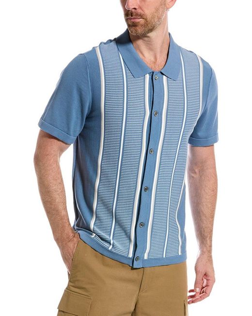 J.McLaughlin Blue Stripe Dugan Sweater for men