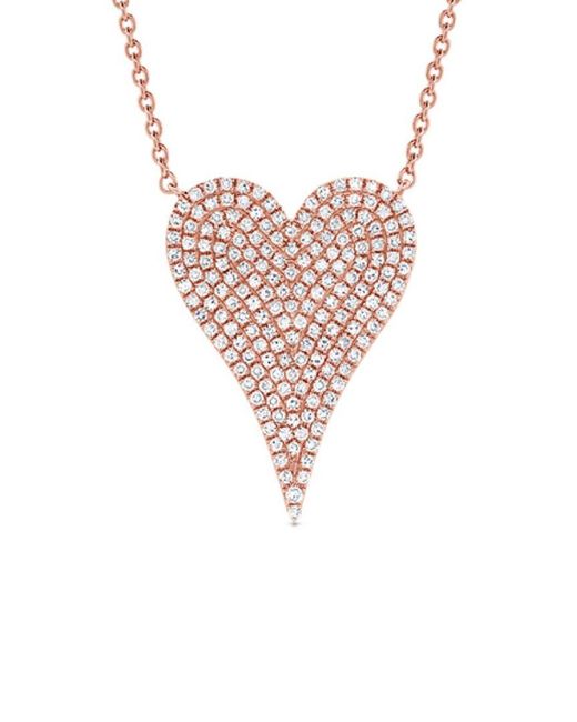 Sabrina Designs Pink 14k Rose Gold 0.56 Ct. Tw. Diamond Heart Necklace