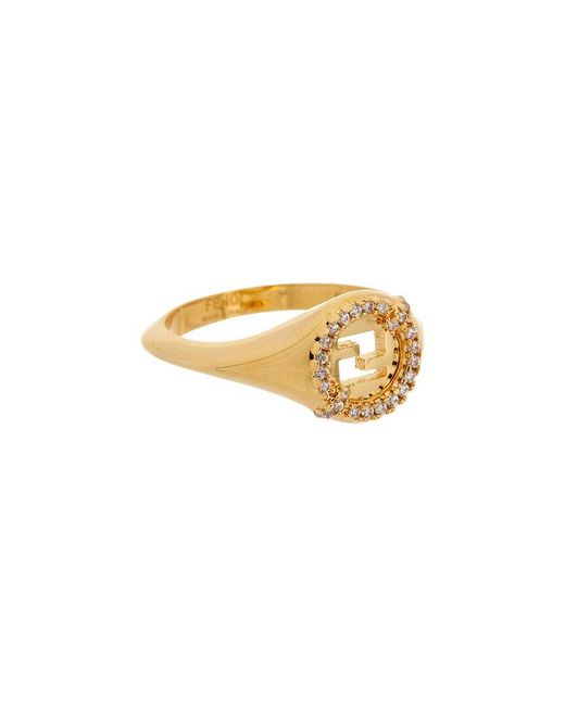 Fendi White Ever-Round Metal Ring