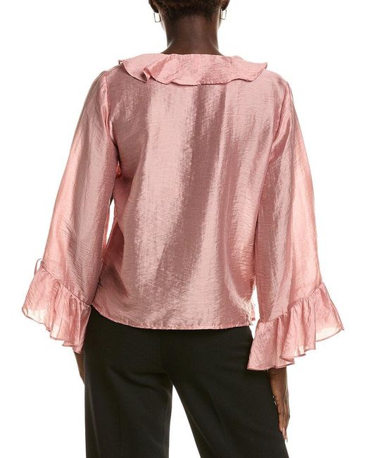 Vince Camuto Pink Ruffle Blouse