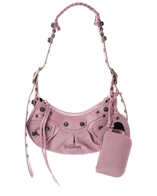 Balenciaga Pink Le Cagole Xs Leather Shoulder Bag
