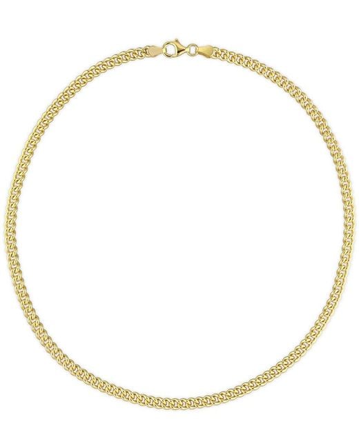 Italian Silver Metallic 18K Over Curb Link Chain Necklace