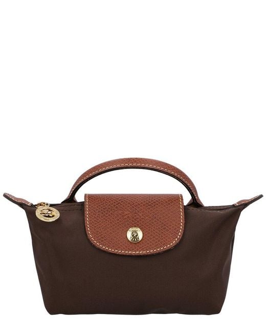 Longchamp Brown Le Pliage Canvas Pochette