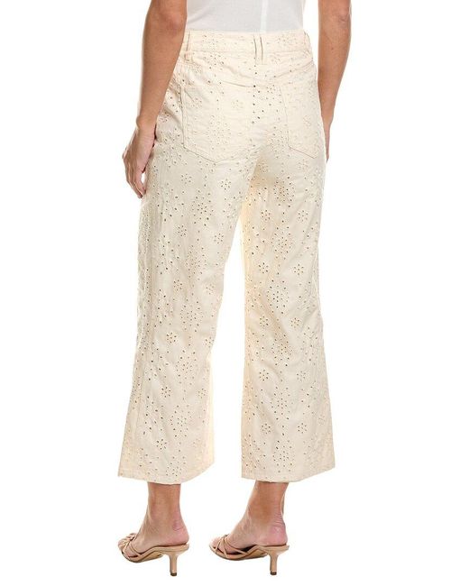 Cece Natural Straight Leg Denim Eyelet Pant