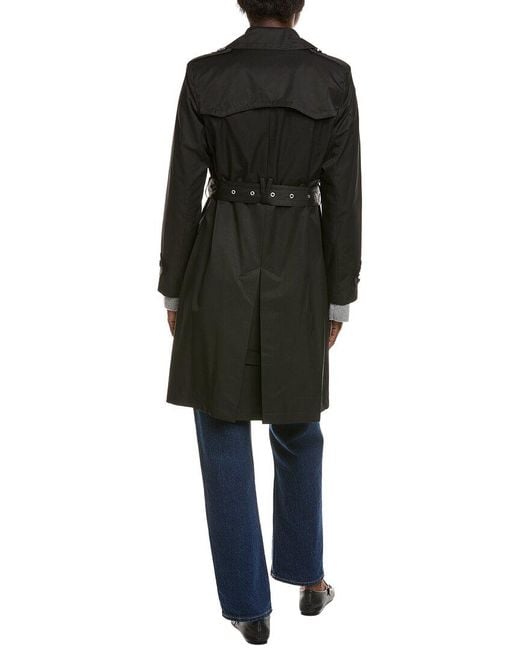 Via Spiga Black Pleated Trench Coat