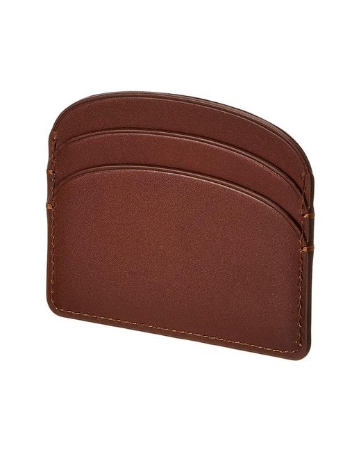A.P.C. Brown Demi Lune Leather Card Holder