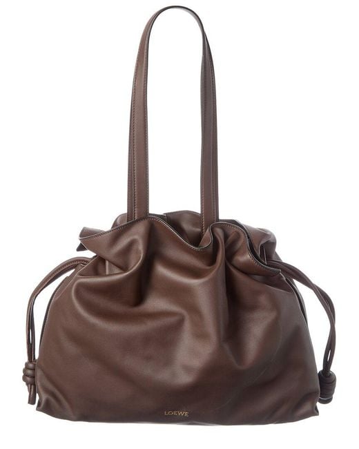 Loewe Brown Flamenco Large Leather Bucket Bag