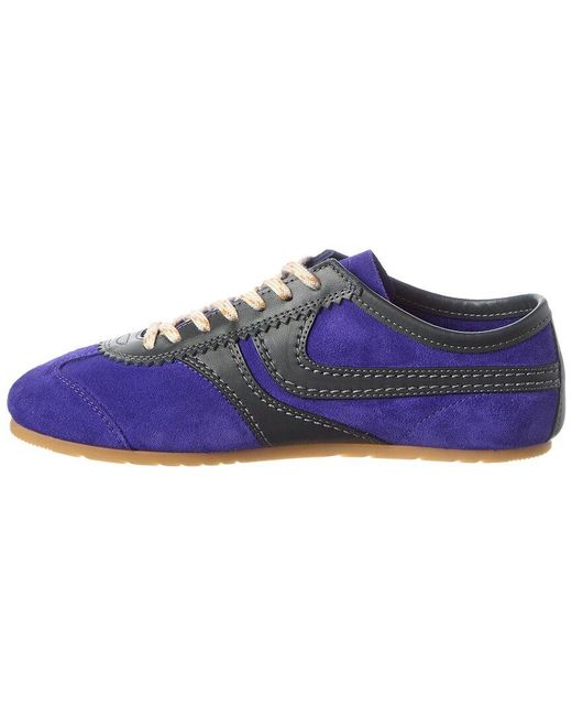 Dries Van Noten Blue Suede & Leather Paneled Sneaker