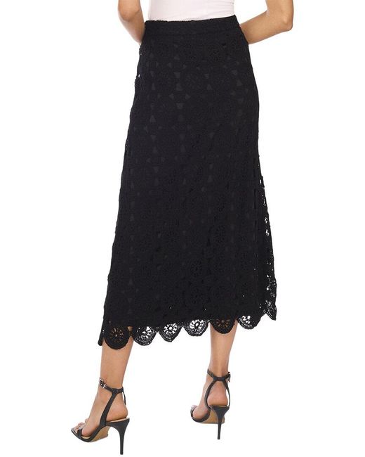 Vince Camuto Black Crochet Maxi Skirt