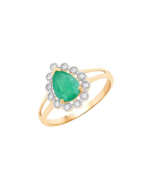 Diana M Blue Fine Jewelry 14k 1.22 Ct. Tw. Diamond & Emerald Ring