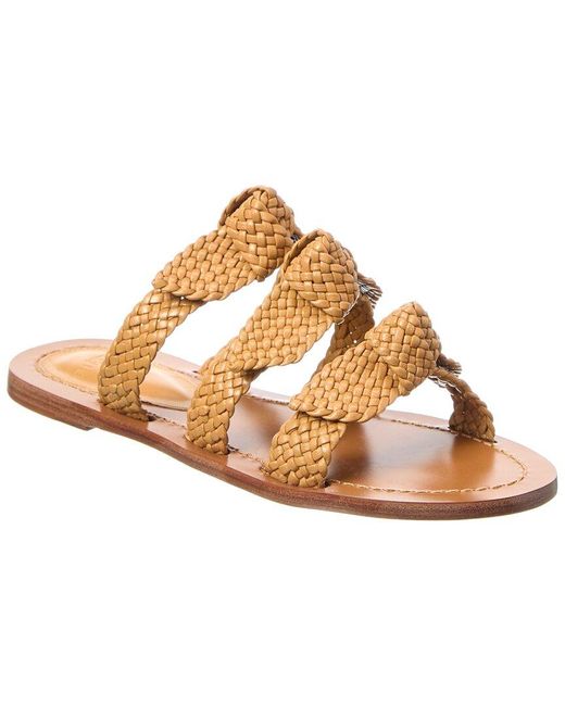 Alexandre Birman Metallic Lolita Braided Leather Sandal