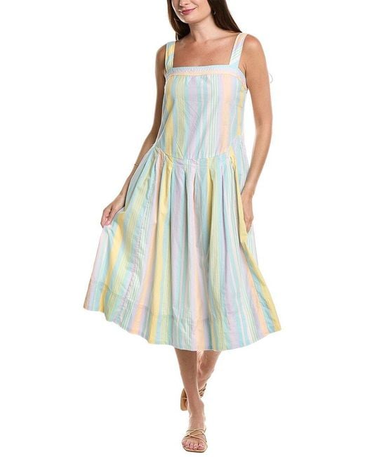 Free People Blue Primavera Stripe Midi Dress