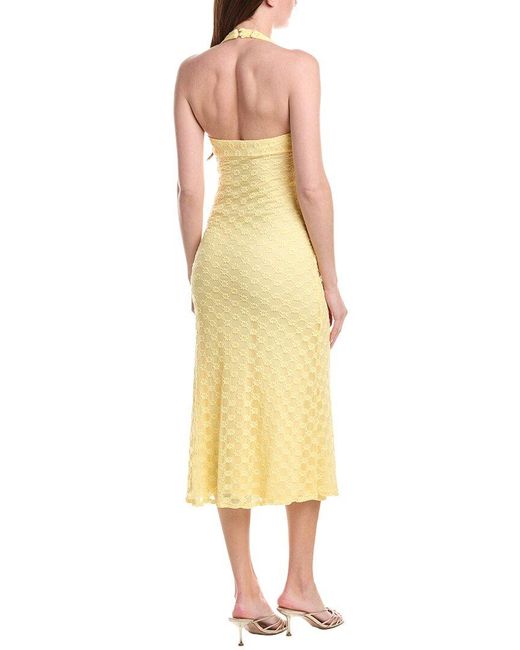 Bardot Yellow Mariko Halter Neck Maxi Dress