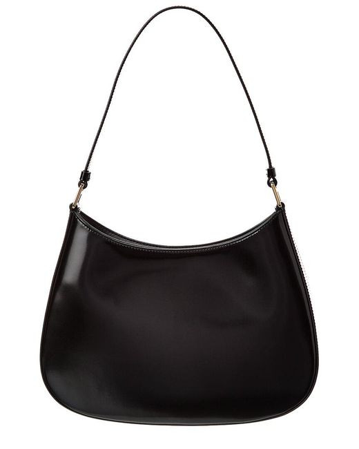 Prada Black Cleo Brushed Leather Shoulder Bag