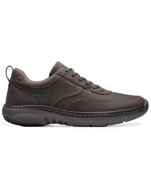 Clarks Brown Pro Lace Leather Shoe for men