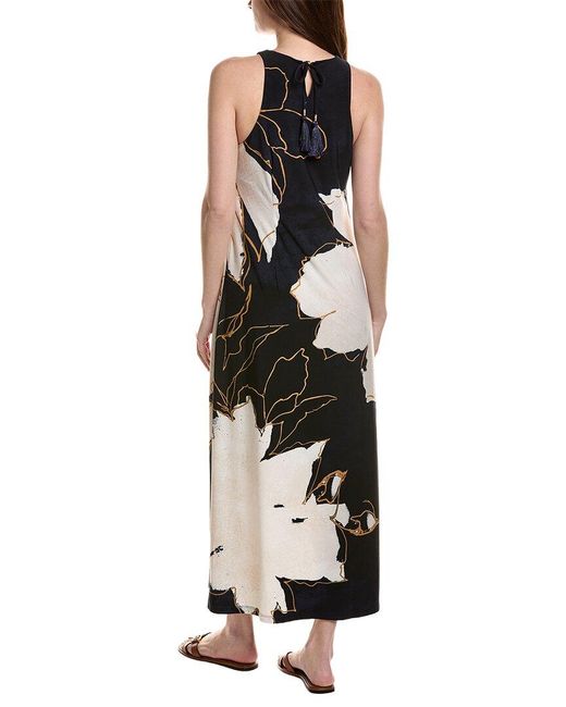 Tommy Bahama Black Jasmina Gilded Petals Maxi Dress