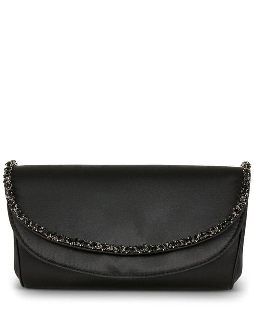 Badgley Mischka Black Talia Satin Clutch