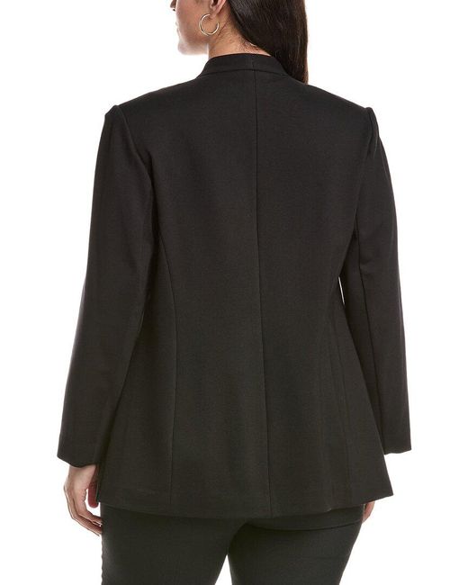 Anne Klein Black Plus Funnel Neck Jacket