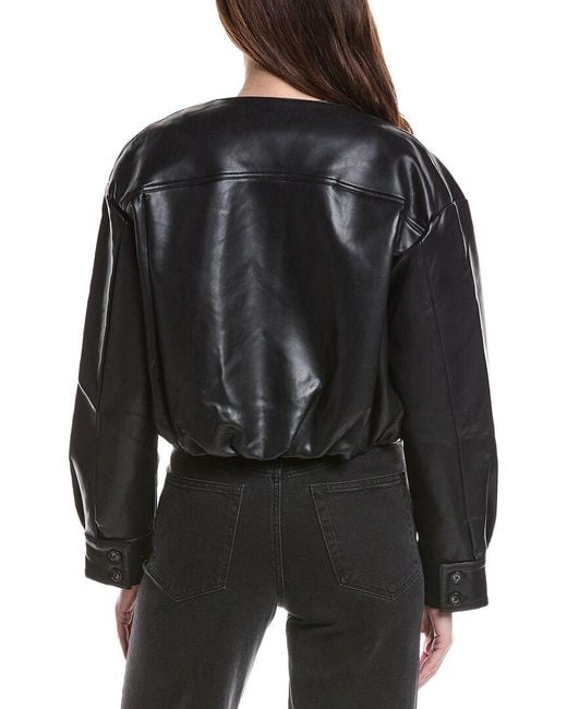 Endless Rose Black Vegan Leather Button Jacket