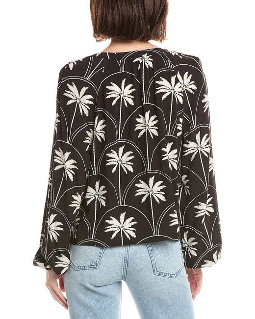 NVLT Black Challis V Neck Blouse