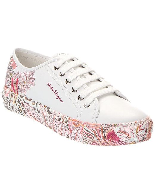 Ferragamo Pink Borg Cubic Leather Sneaker
