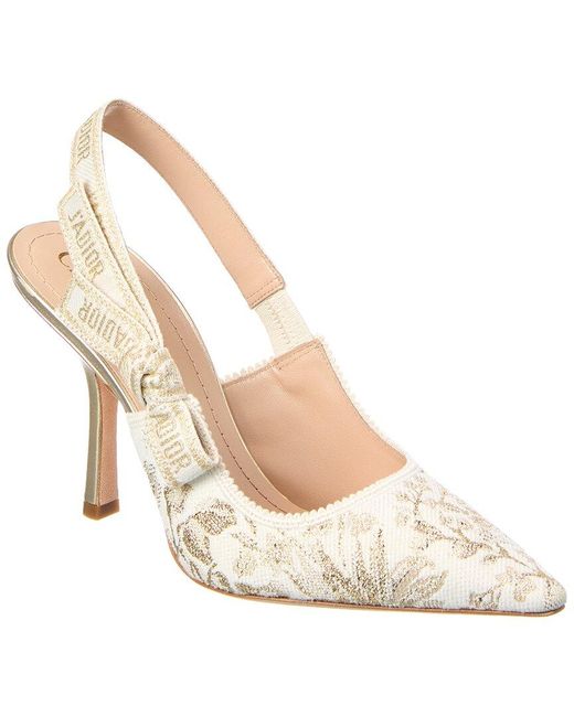 Dior Natural J'A Canvas & Leather Slingback Pump