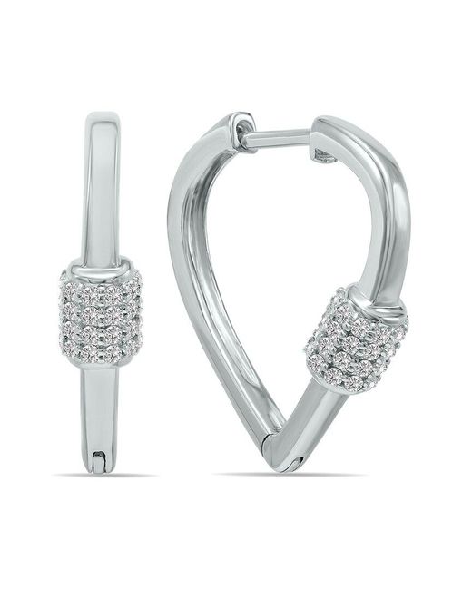 Lab Grown Diamonds White 14k 0.38 Ct. Tw. Lab-grown Diamond Huggie Hoops
