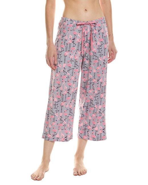 Hue Pink Flamingo Strut Pajama Capri