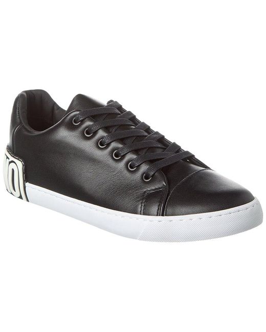 Moschino Black Leather Sneaker for men