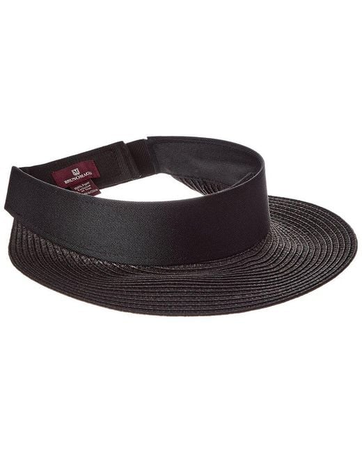 Bruno Magli Black Straw Visor