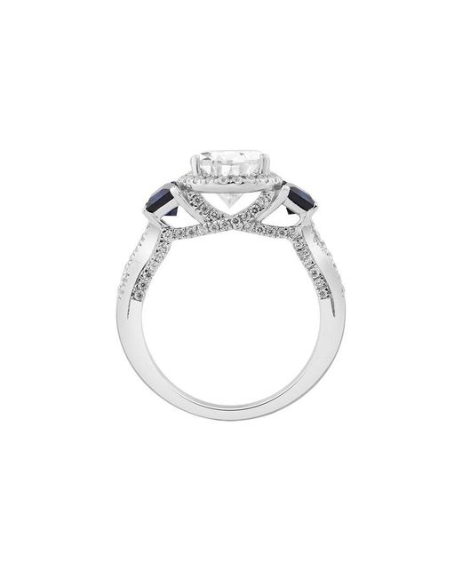 Brilliant Bloom Blue 14K 4.40 Ct. Tw. Lab-Grown Diamond & Sapphire Bridal Ring