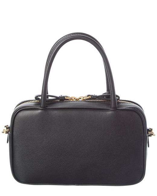 Prada Black Triangle Leather Shoulder Bag