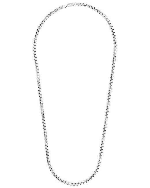Italian Silver Blue Round Box Chain Necklace