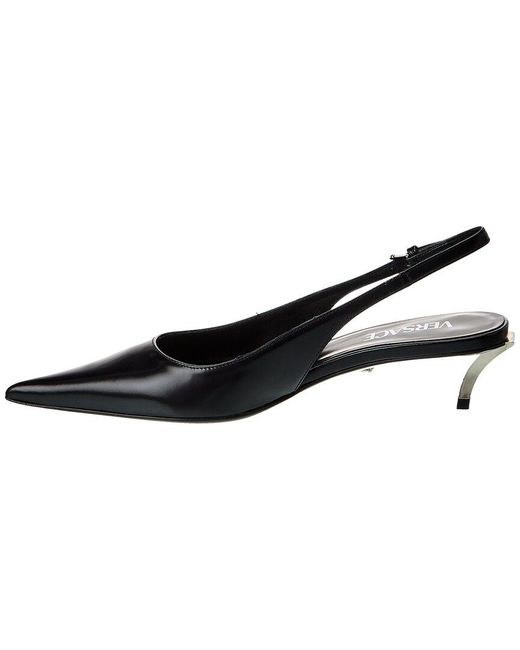 Versace Black Pin-Point Leather Pump