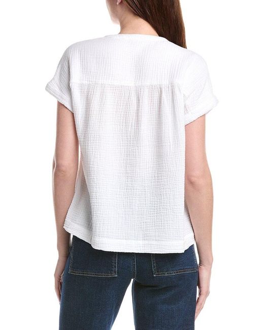 Splendid White Saint Tropez Gauze Blouse