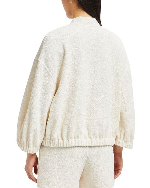 Moncler White 2-In-1 Bouclé Zip-Up Cardigan