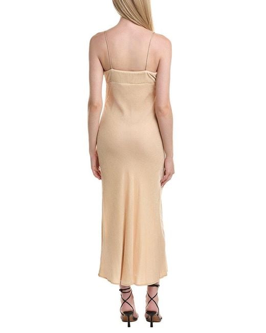 Susana Monaco Natural Velvet Bias Cut Silk-Blend Midi Dress