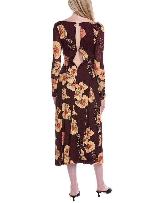 Free People Brown Calla Midi Dress