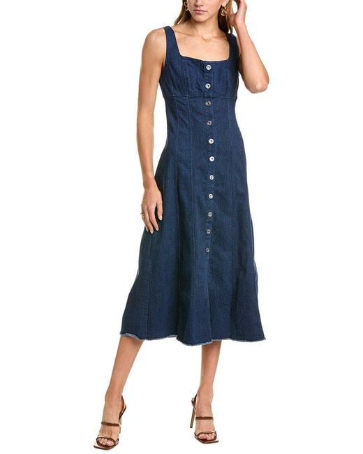 French Connection Blue Arywode Denim Midi Dress