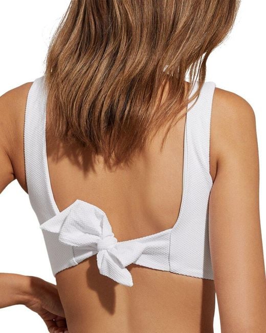 Reiss White Danielle Twist Front Texture Top