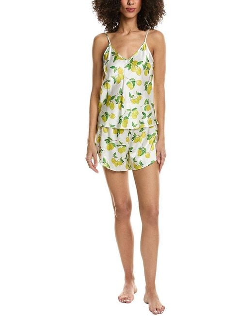 Petite Plume Yellow 2Pc Silk Cami & Short Set