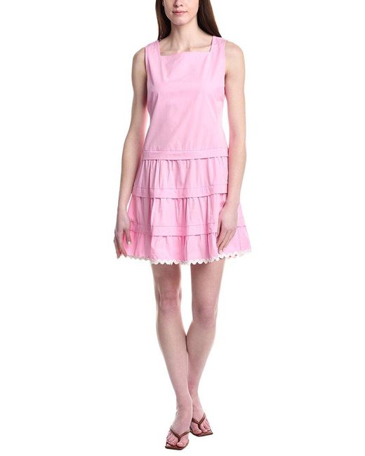 Sail To Sable Pink Square Neck Dress